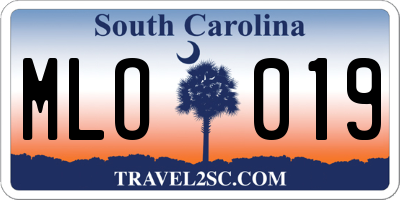 SC license plate MLO019