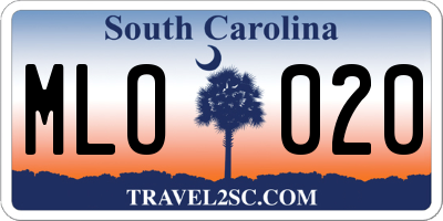 SC license plate MLO020