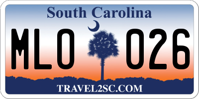 SC license plate MLO026