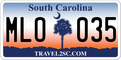SC license plate MLO035