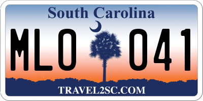 SC license plate MLO041