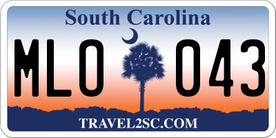 SC license plate MLO043