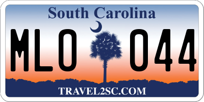 SC license plate MLO044