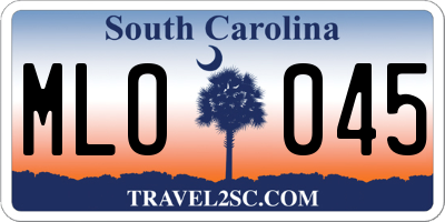 SC license plate MLO045