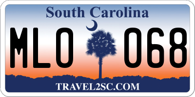 SC license plate MLO068