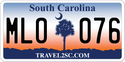 SC license plate MLO076