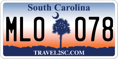 SC license plate MLO078