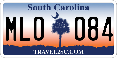 SC license plate MLO084