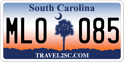 SC license plate MLO085