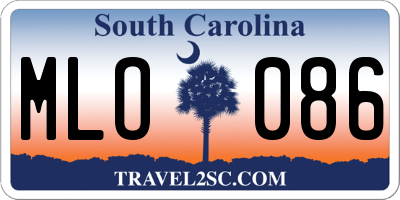 SC license plate MLO086