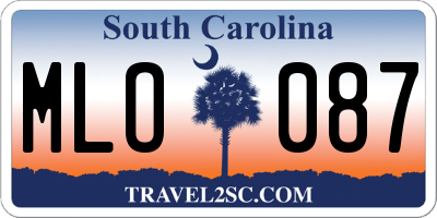 SC license plate MLO087