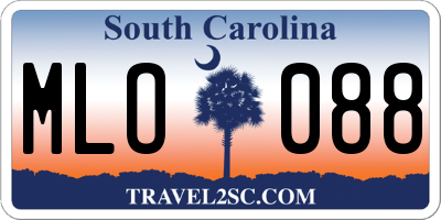 SC license plate MLO088
