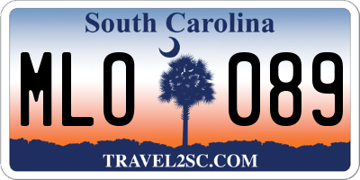 SC license plate MLO089