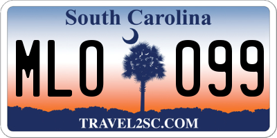 SC license plate MLO099