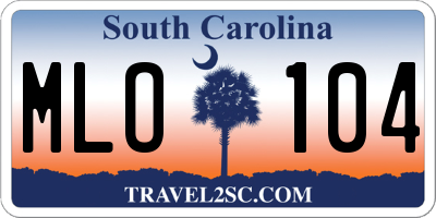SC license plate MLO104