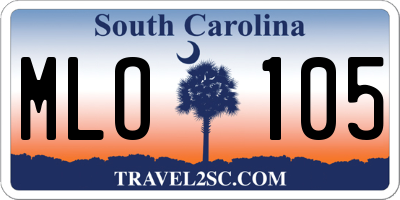 SC license plate MLO105
