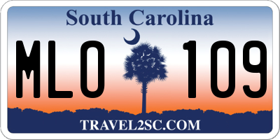SC license plate MLO109