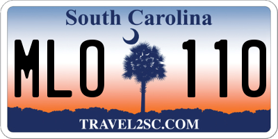 SC license plate MLO110