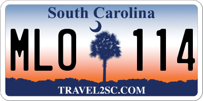 SC license plate MLO114