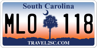SC license plate MLO118