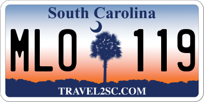 SC license plate MLO119