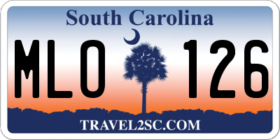SC license plate MLO126