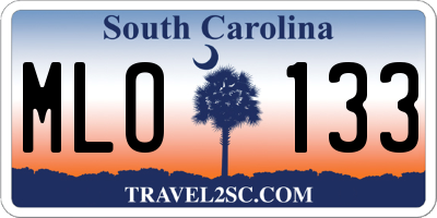 SC license plate MLO133