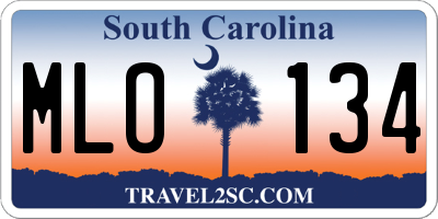 SC license plate MLO134