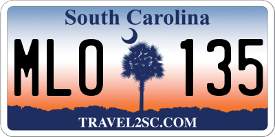 SC license plate MLO135