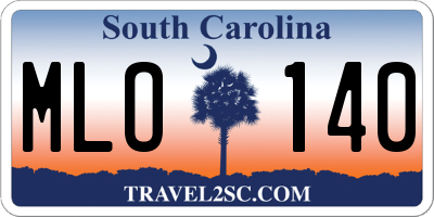 SC license plate MLO140