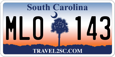 SC license plate MLO143