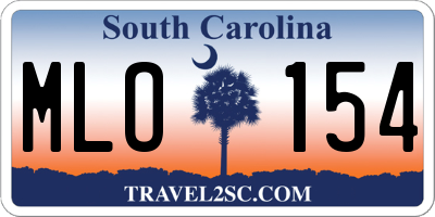 SC license plate MLO154