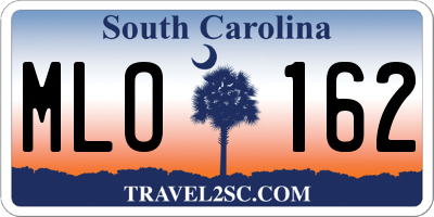 SC license plate MLO162