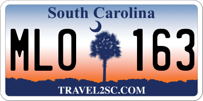 SC license plate MLO163
