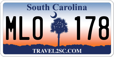 SC license plate MLO178