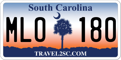 SC license plate MLO180