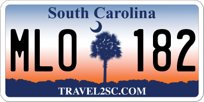 SC license plate MLO182