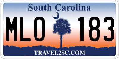 SC license plate MLO183