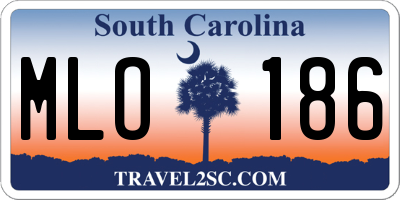 SC license plate MLO186