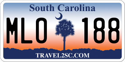 SC license plate MLO188