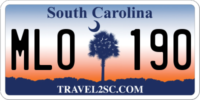 SC license plate MLO190