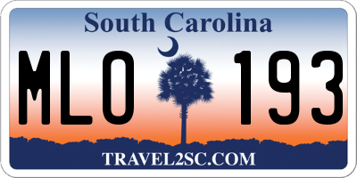SC license plate MLO193
