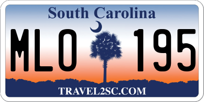 SC license plate MLO195