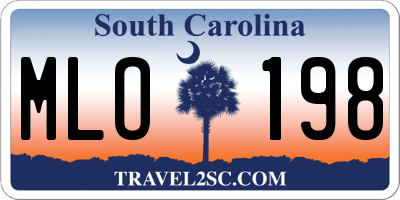 SC license plate MLO198