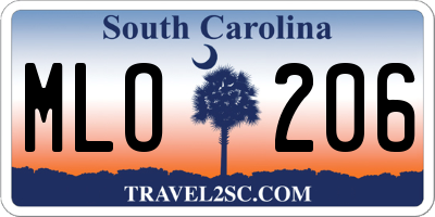 SC license plate MLO206