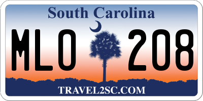SC license plate MLO208