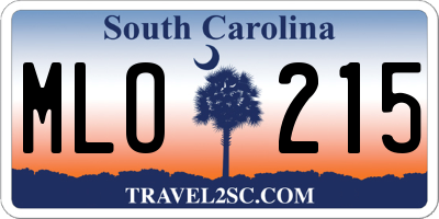 SC license plate MLO215