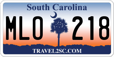 SC license plate MLO218