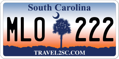 SC license plate MLO222
