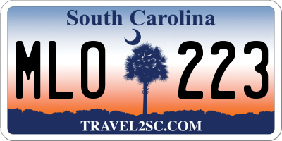 SC license plate MLO223